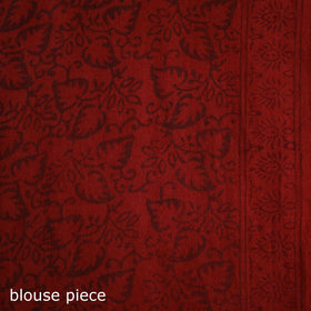 Handwoven Merino Wool Natural Dyed Hand Block Print Bagh Saree 07