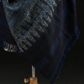 Kutch Handwoven Ajrakh Hand Block Print Merino Wool Shawl  52