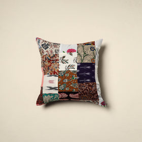 Multicolor - handcrafted cotton patchwork cushion cover 28
