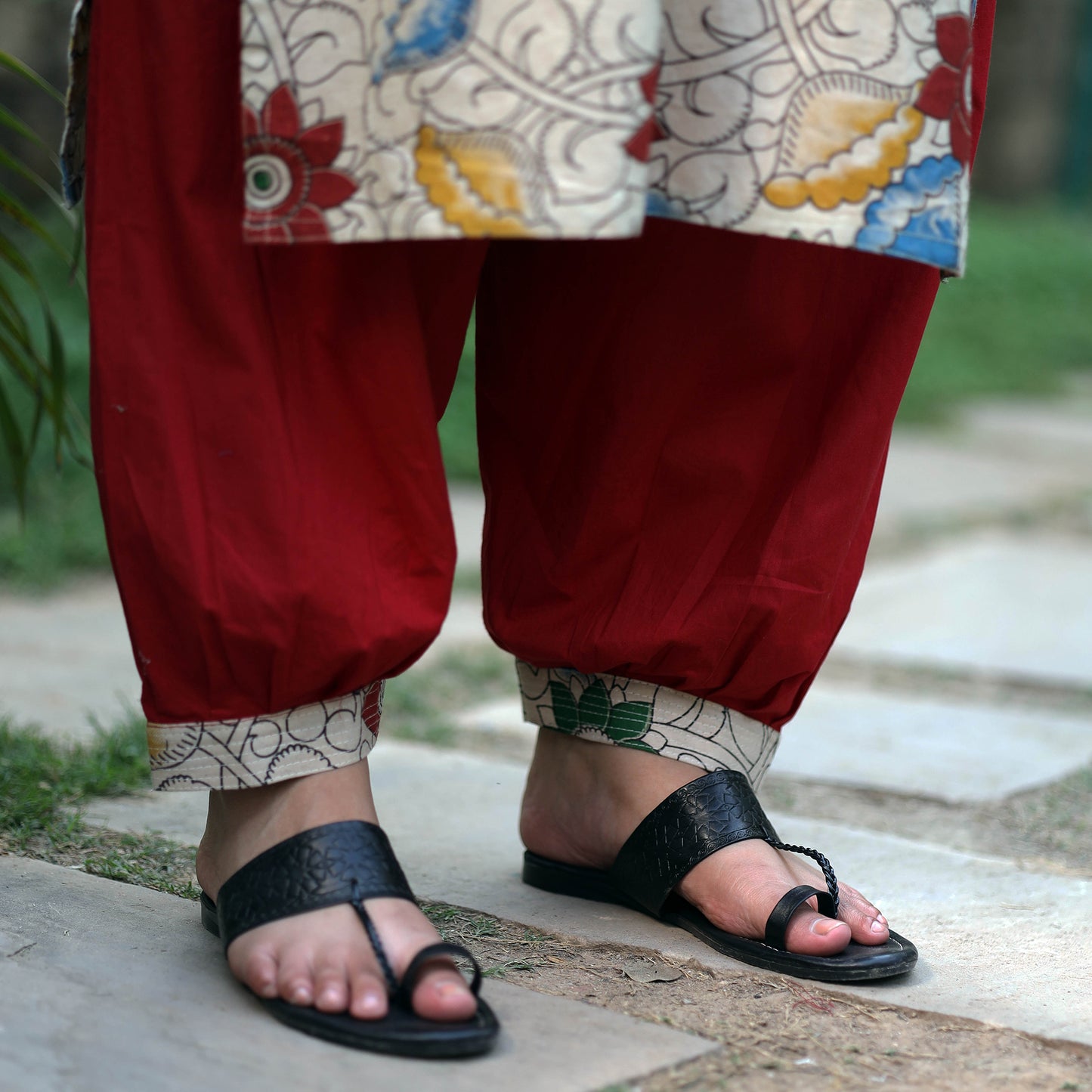 Kalamkari Kurta with Palazzo & Dupatta Set