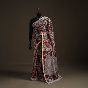 Kalamkari Printed Kota Doria Cotton Saree 38