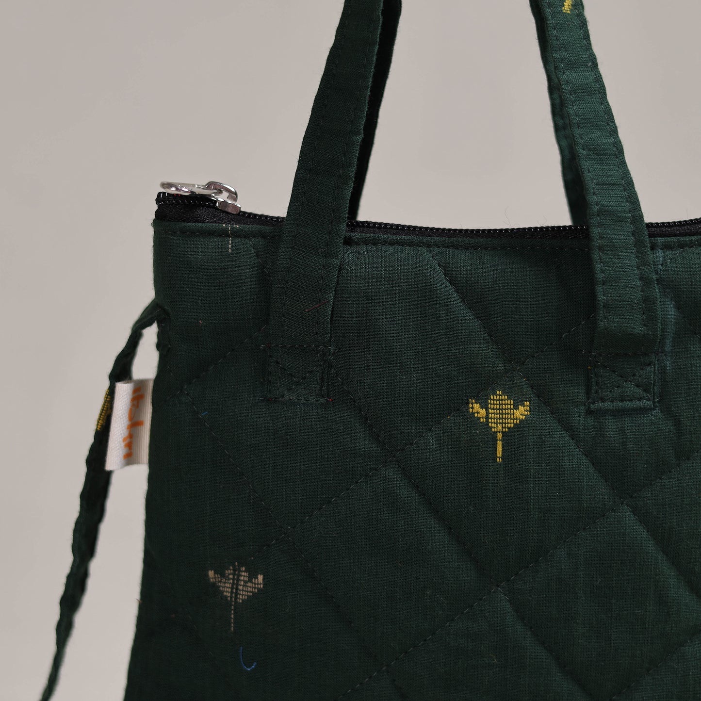 Green - Handcrafted Quilted Sling Bag 20