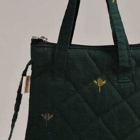 Green - Handcrafted Quilted Sling Bag 20