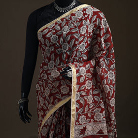 Kalamkari Printed Kota Doria Cotton Saree 38