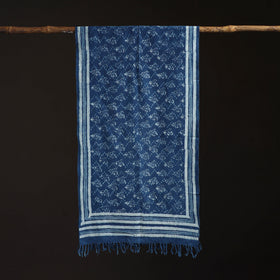 Bagru Dabu Hand Block Print Pure Merino Wool Handwoven Natural Dyed Stole 15