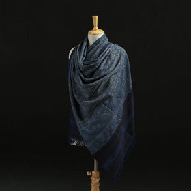 Kutch Handwoven Ajrakh Hand Block Print Merino Wool Shawl  53