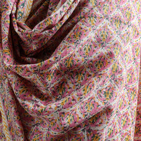 Floral Sanganeri Print Pure Merino Wool Handwoven Shawl 39