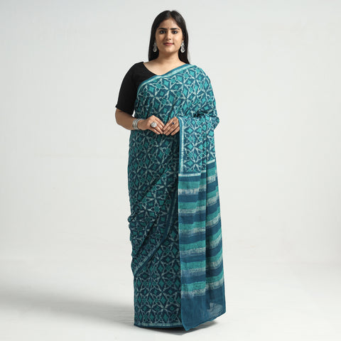 block printed saree