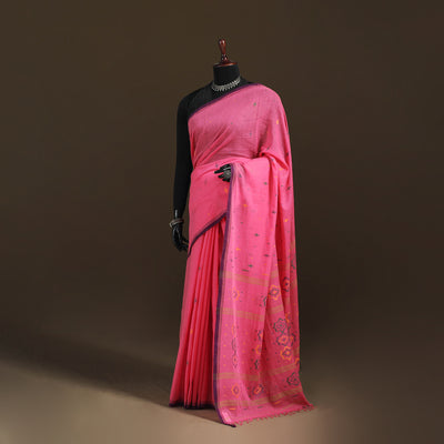 Phulia Jamdani Pure Handloom Cotton Saree with Tassels (Count 92/84) 22