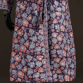 Sanganeri Hand Block Print Waffle Weave Cotton Bath Robe 07