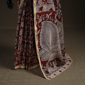 Kalamkari Printed Kota Doria Cotton Saree 38
