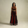 Multicolor - Bandhani Tie-Dye 24 Kali Patchwork Cotton Long Skirt 09