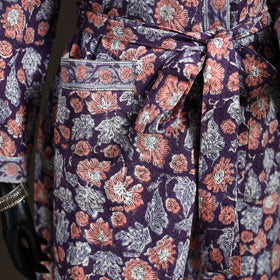 Sanganeri Hand Block Print Waffle Weave Cotton Bath Robe 07