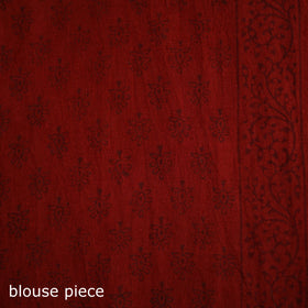 Handwoven Merino Wool Natural Dyed Hand Block Print Bagh Saree 08