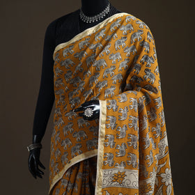 Kalamkari Printed Kota Doria Cotton Saree 39