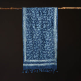 Bagru Dabu Hand Block Print Pure Merino Wool Handwoven Natural Dyed Stole 11