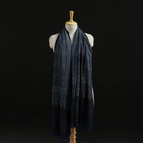 Kutch Handwoven Ajrakh Hand Block Print Merino Wool Shawl  54
