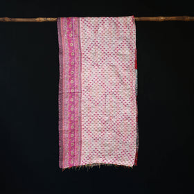 Bengal Kantha Handwork Patchwork Reversible Silk Stole 380