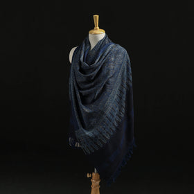 Kutch Handwoven Ajrakh Hand Block Print Merino Wool Shawl  54