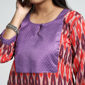 Pochampally Ikat Kurta with Palazzo & Dupatta Set