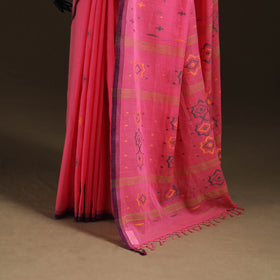 Phulia Jamdani Pure Handloom Cotton Saree with Tassels (Count 92/84) 22