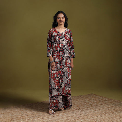 Kalamkari Printed Cotton 2pc Kurta Set for women 15