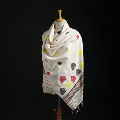 Handspun Handwoven Pure Eri Silk Aari Hand Embroidered Shawl of Assam 22