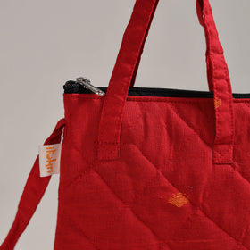 Red - Handcrafted Quilted Sling Bag 22