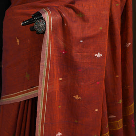 Phulia Jamdani Pure Handloom Cotton Saree with Tassels (Count 92/84) 23