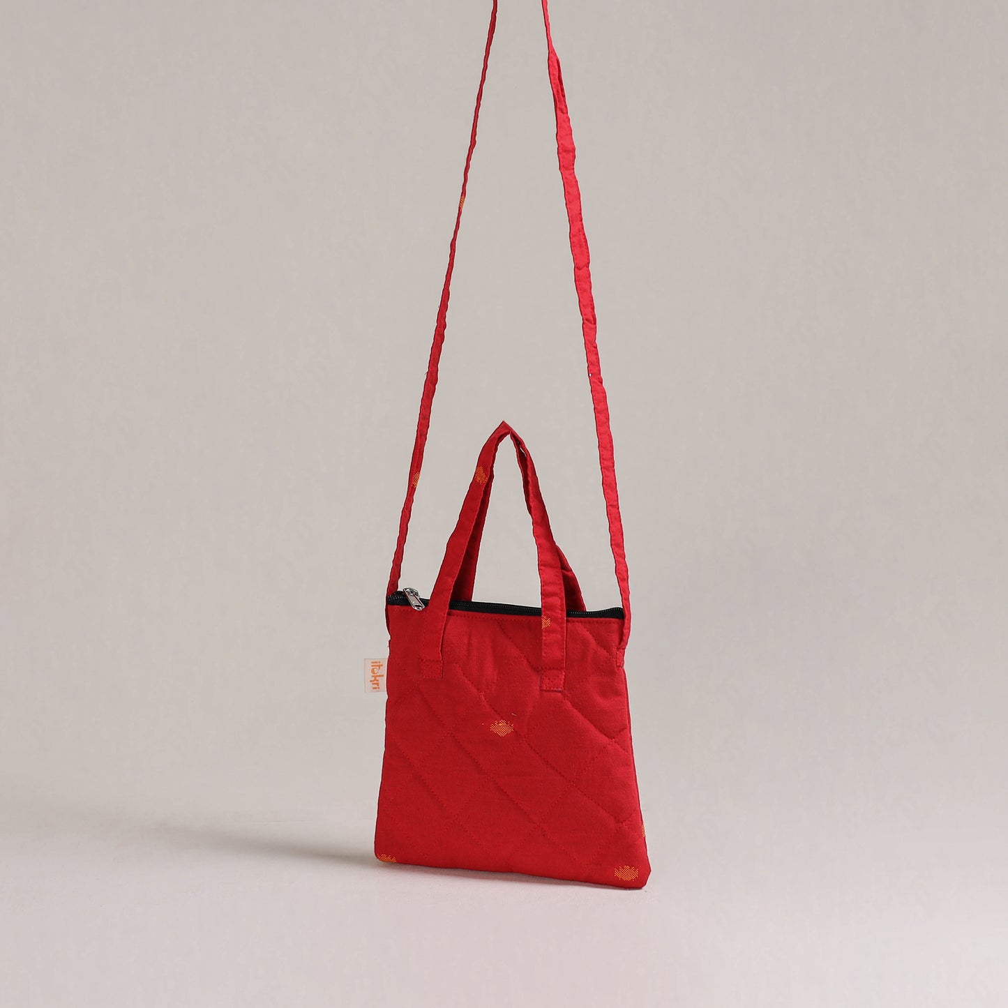 Red - Handcrafted Quilted Sling Bag 22