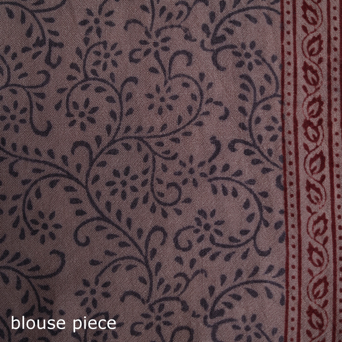 Handwoven Merino Wool Natural Dyed Hand Block Print Bagh Saree 09