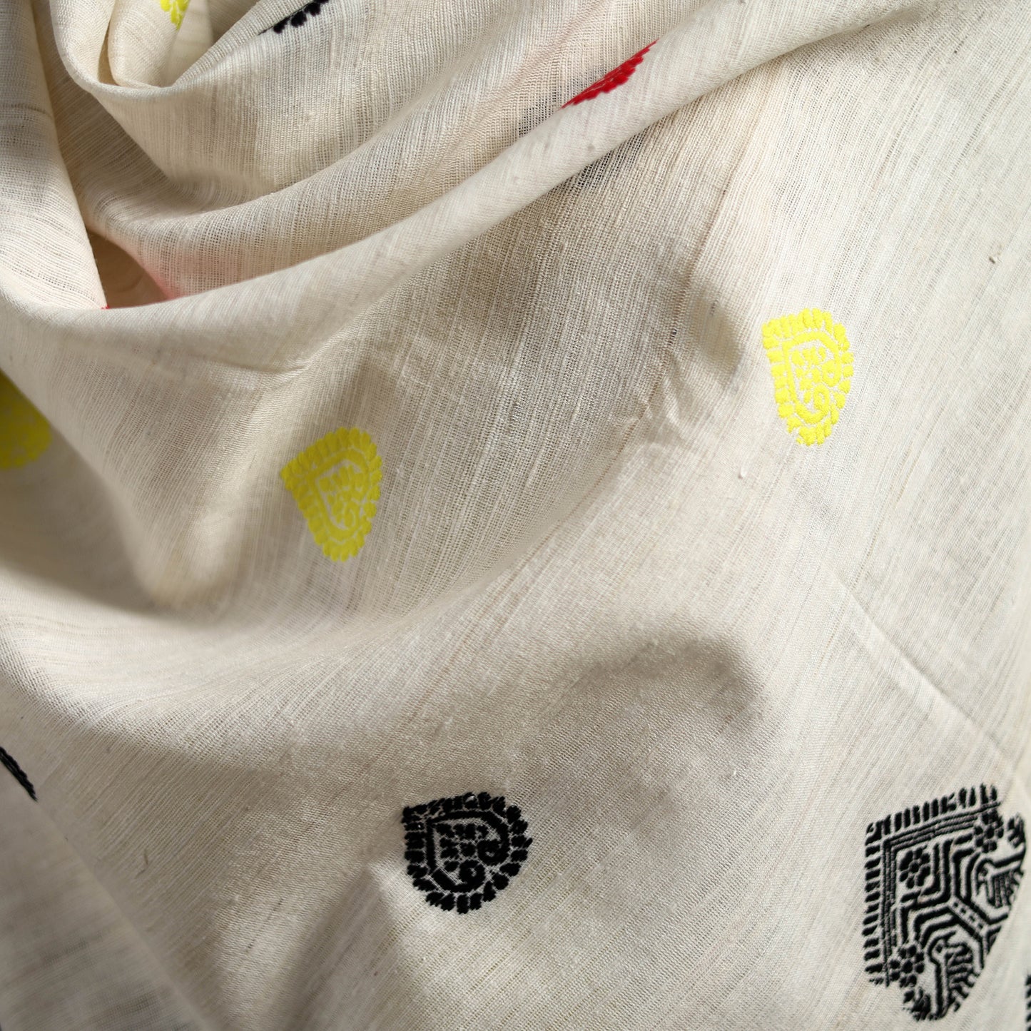 Handspun Handwoven Pure Eri Silk Aari Hand Embroidered Shawl of Assam 22