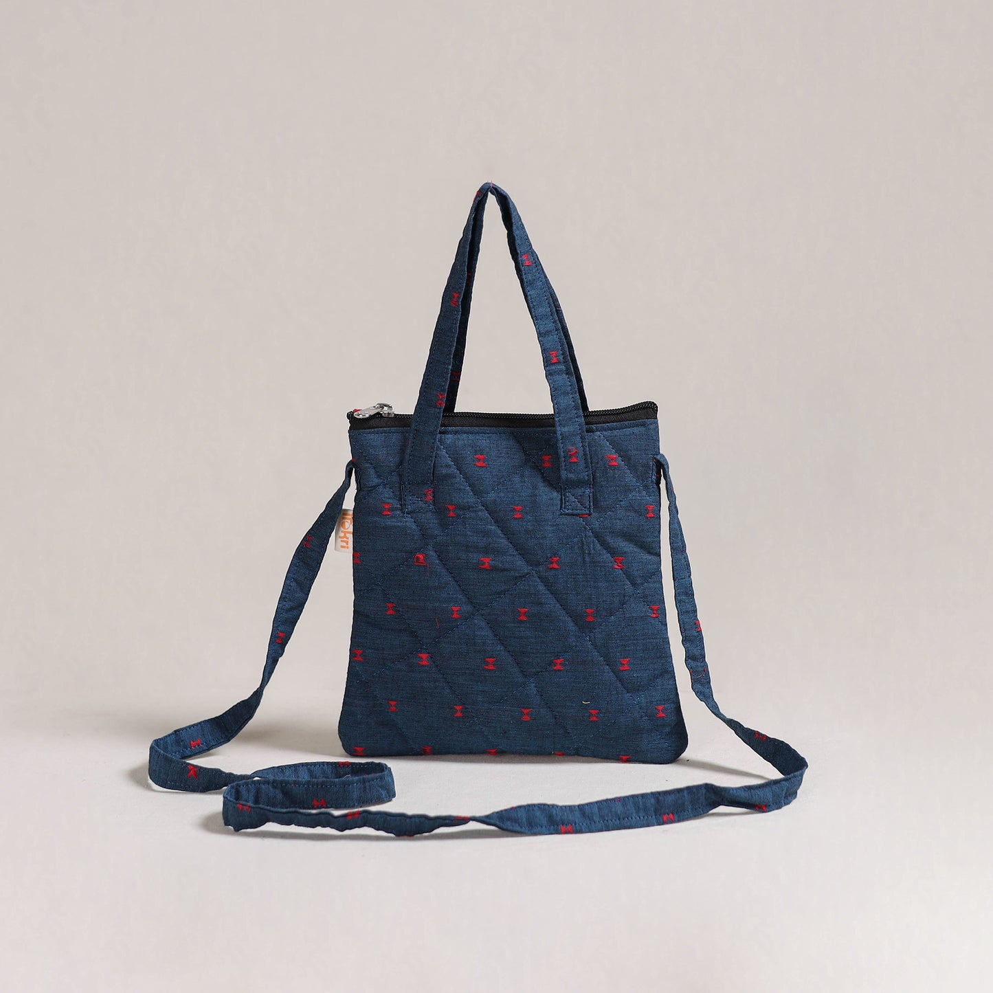 Blue - Handcrafted Quilted Sling Bag 23