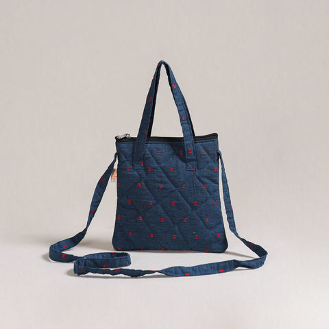 Blue - Handcrafted Quilted Sling Bag 23