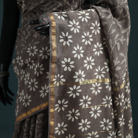 Bagru Hand Block Print Natural Dyed Mulberry Silk Saree 28