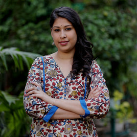 Kalamkari Kurta with Palazzo & Dupatta Set