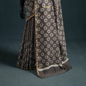 Bagru Hand Block Print Natural Dyed Mulberry Silk Saree 28