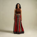 Multicolor - Bandhani Tie-Dye 24 Kali Patchwork Cotton Long Skirt 01