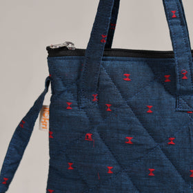 Blue - Handcrafted Quilted Sling Bag 23
