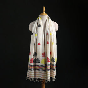 Handspun Handwoven Pure Eri Silk Aari Hand Embroidered Shawl of Assam 22