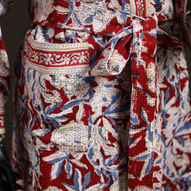 Sanganeri Hand Block Print Waffle Weave Cotton Bath Robe 09