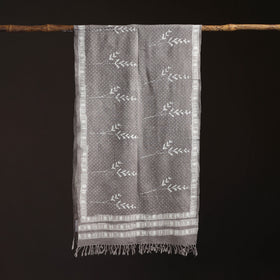 Bagru Dabu Hand Block Print Pure Merino Wool Handwoven Natural Dyed Stole 04