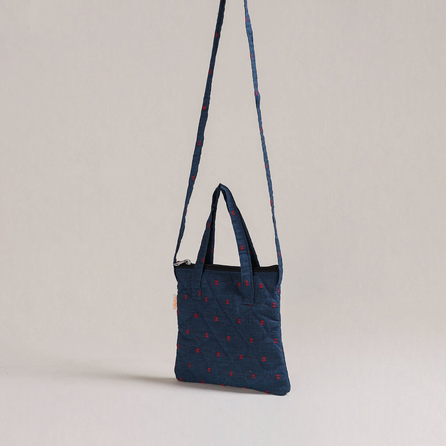 Blue - Handcrafted Quilted Sling Bag 23