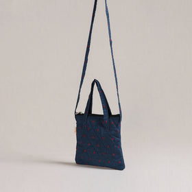 Blue - Handcrafted Quilted Sling Bag 23