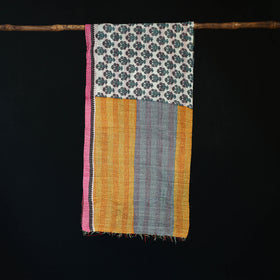 Bengal Kantha Handwork Patchwork Reversible Silk Stole 373