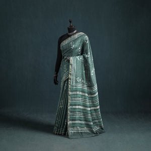 Bagru Hand Block Print Natural Dyed Mulberry Silk Saree 30