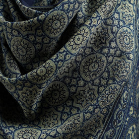 Kutch Handwoven Ajrakh Hand Block Print Merino Wool Shawl  55