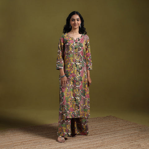 Kalamkari Printed Cotton 2pc Kurta Set for women 12