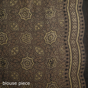 Handwoven Merino Wool Natural Dyed Hand Block Print Ajrakh Saree 10