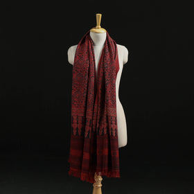 Kutch Handwoven Ajrakh Hand Block Print Merino Wool Shawl  56